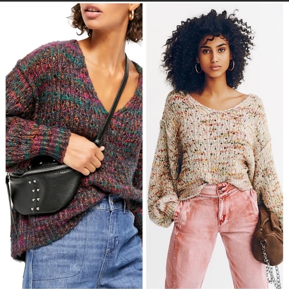 🧶NWT🤩|•FREE PEOPLE•| Cozy-Chic V-Neck Sweater🧶 - Picture 4 of 10
